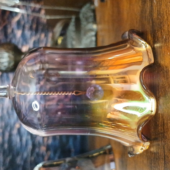 24k GOLD BLOWN RARE California Glassworks gold ROANNE   ombre tulip crystal bell - Picture 3 of 9
